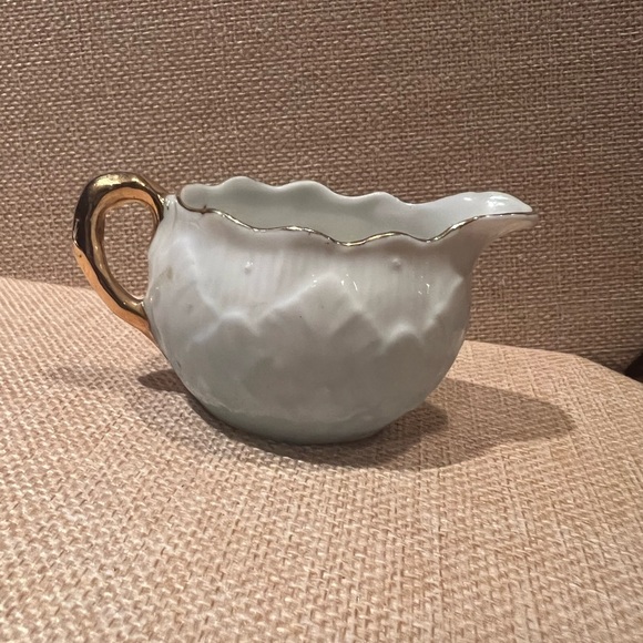 Tiny Vintage Light Blue& White Creamer